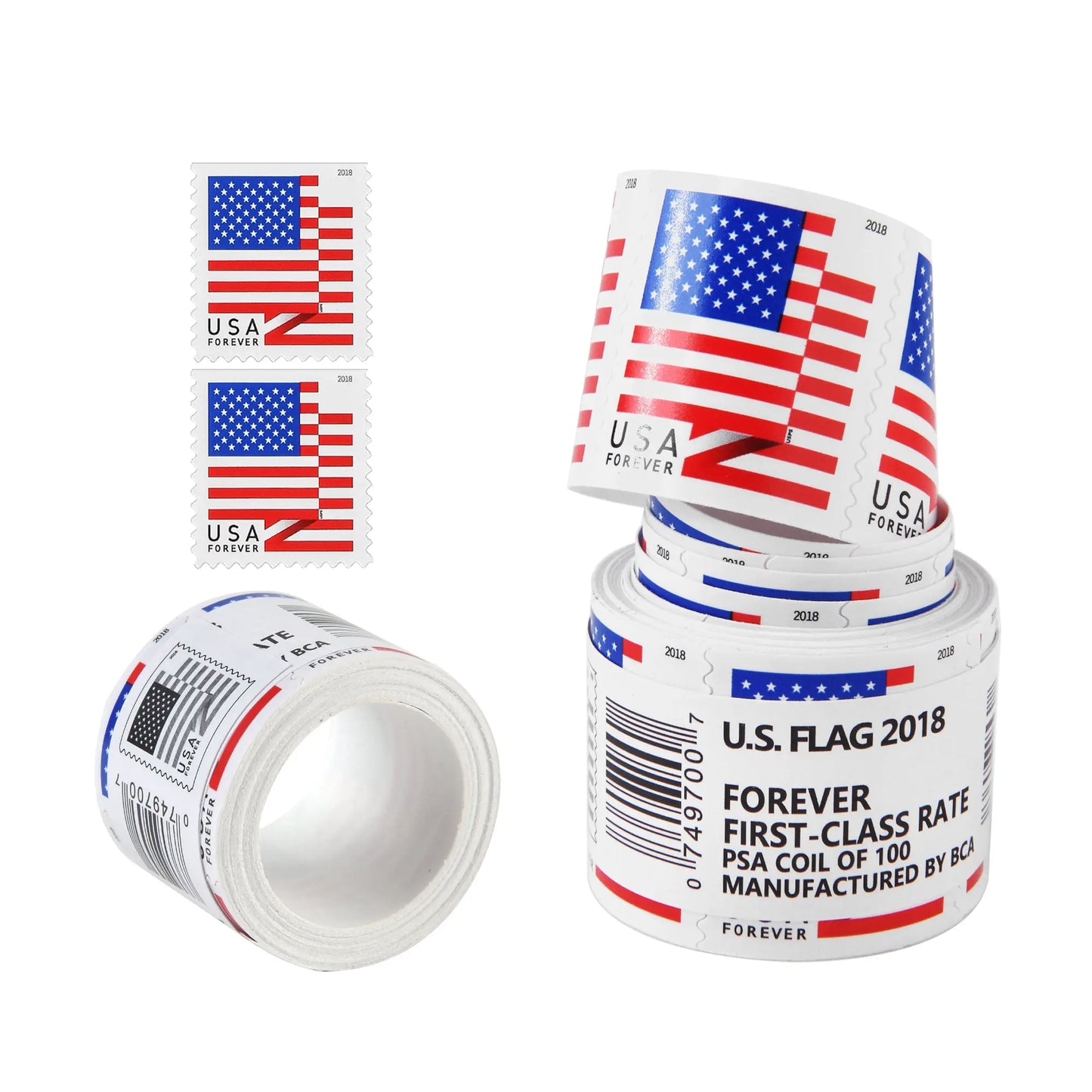 2018 US Flags Forever First Class Postage Stamps USPS