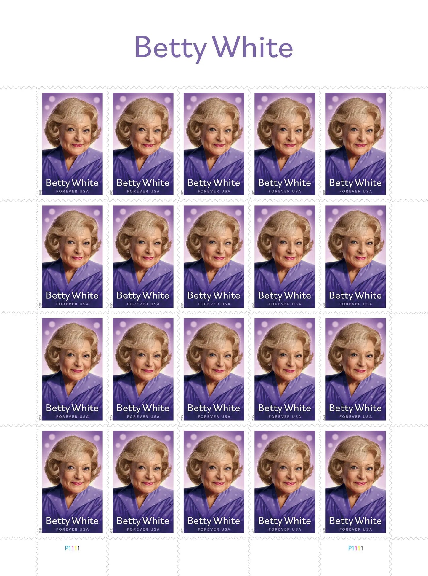 Betty White Forever Stamps USPS
