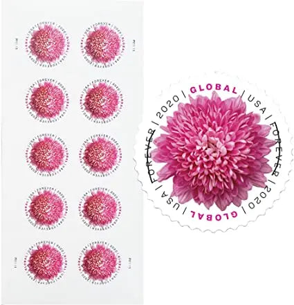 Global Chrysanthemum Global International Forever Postage Stamps USPS
