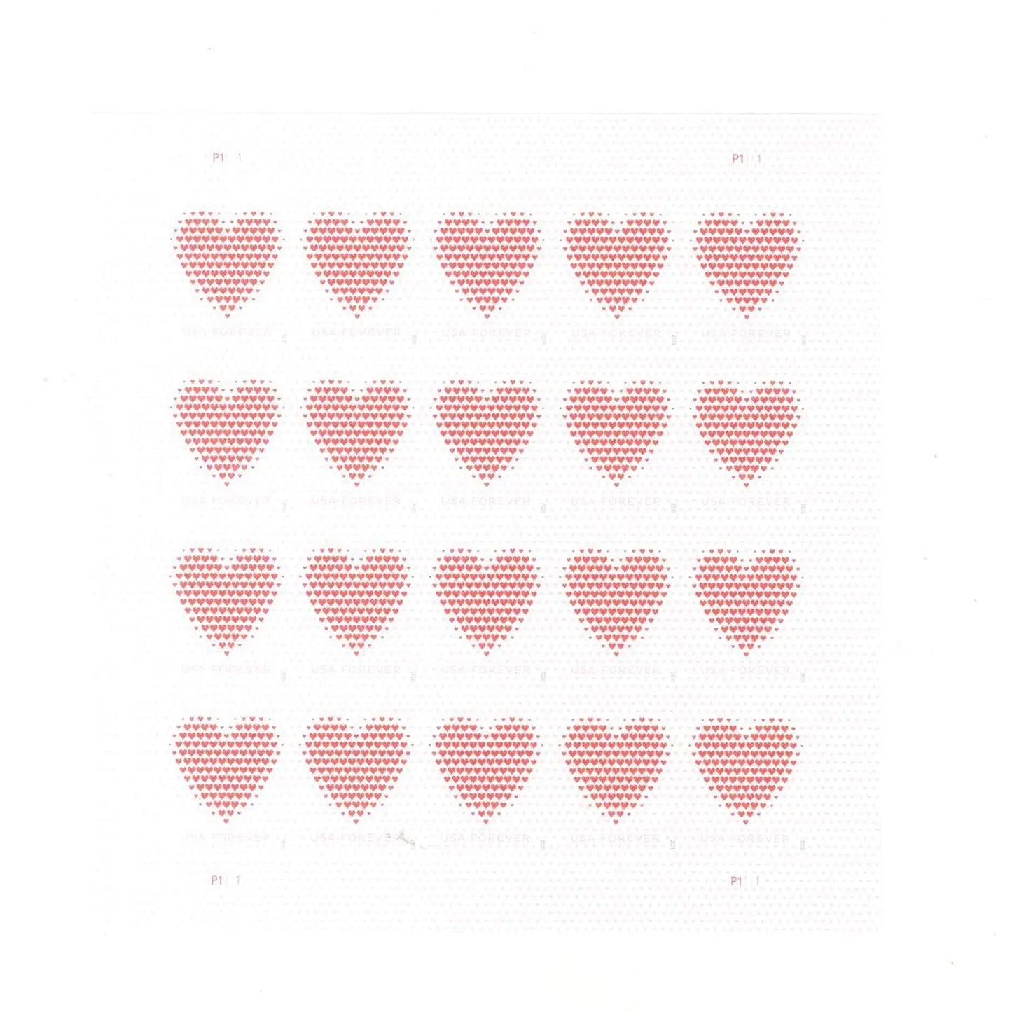 Made of Hearts Forever Postage Stamps USPS
