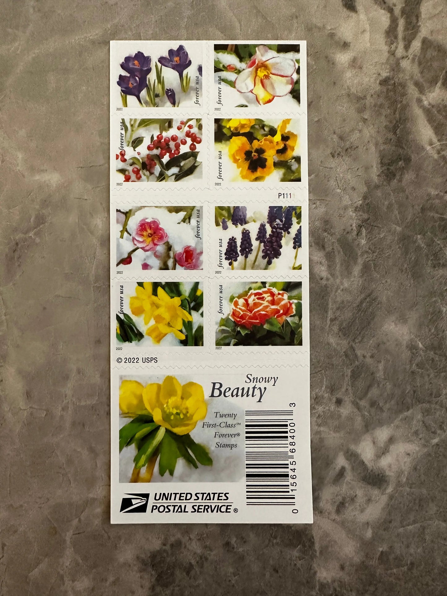 USPS Snowy Beauty Bloom Forever First Class Postage Stamps USPS