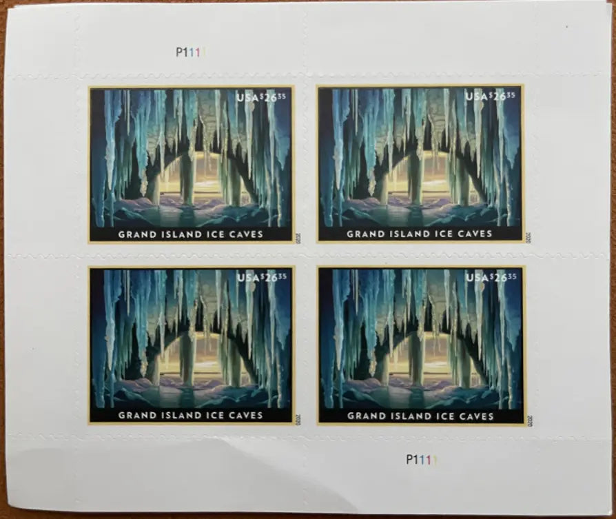 Grand Island Ice Cave Express Postage Stamps (1 Sheet = 4 Pcs) Forever Stamps