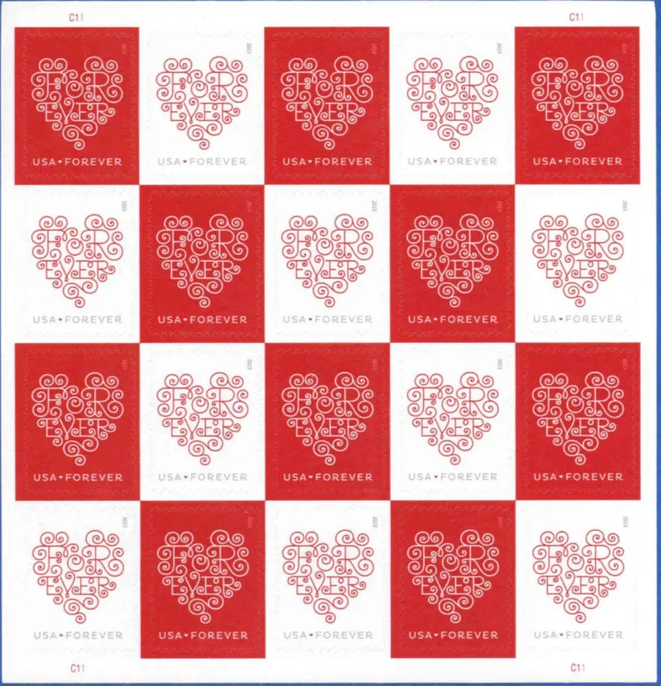 Red White Forever Postage Stamps USPS