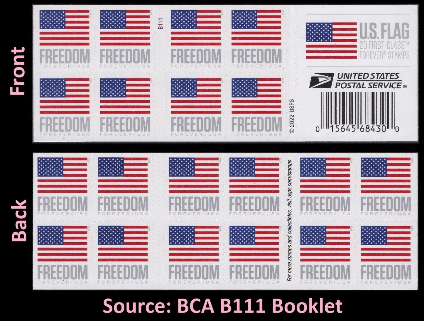 2023 US Flags / Freedom Booklets Rolls Forever First Class Postage Stamps USPS