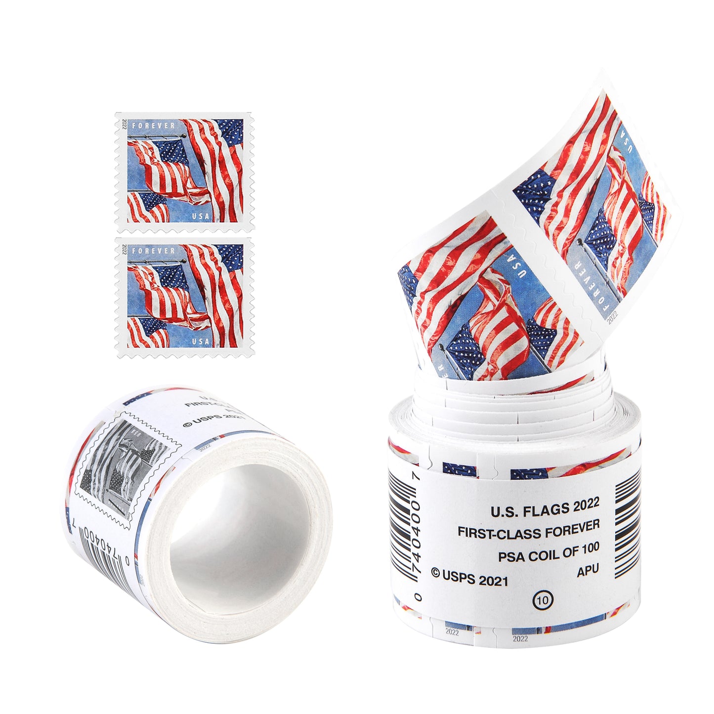 2022 US Flags in Sheets / Rolls Forever Postage Stamps