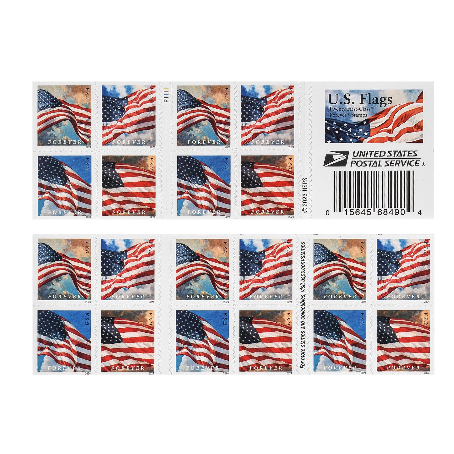 2024 US Flags Booklets Rolls Forever First Class Postage Stamps