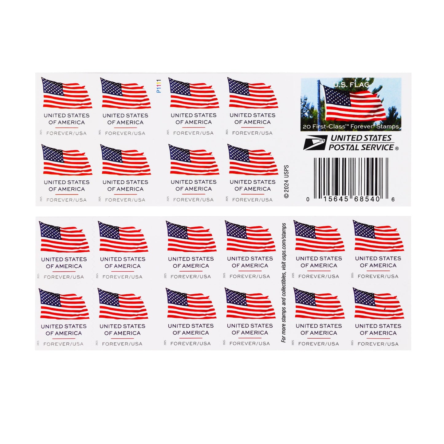 2025 US Flags Booklets / Rolls Forever First Class Postage Stamps USA Stamps Store LLC