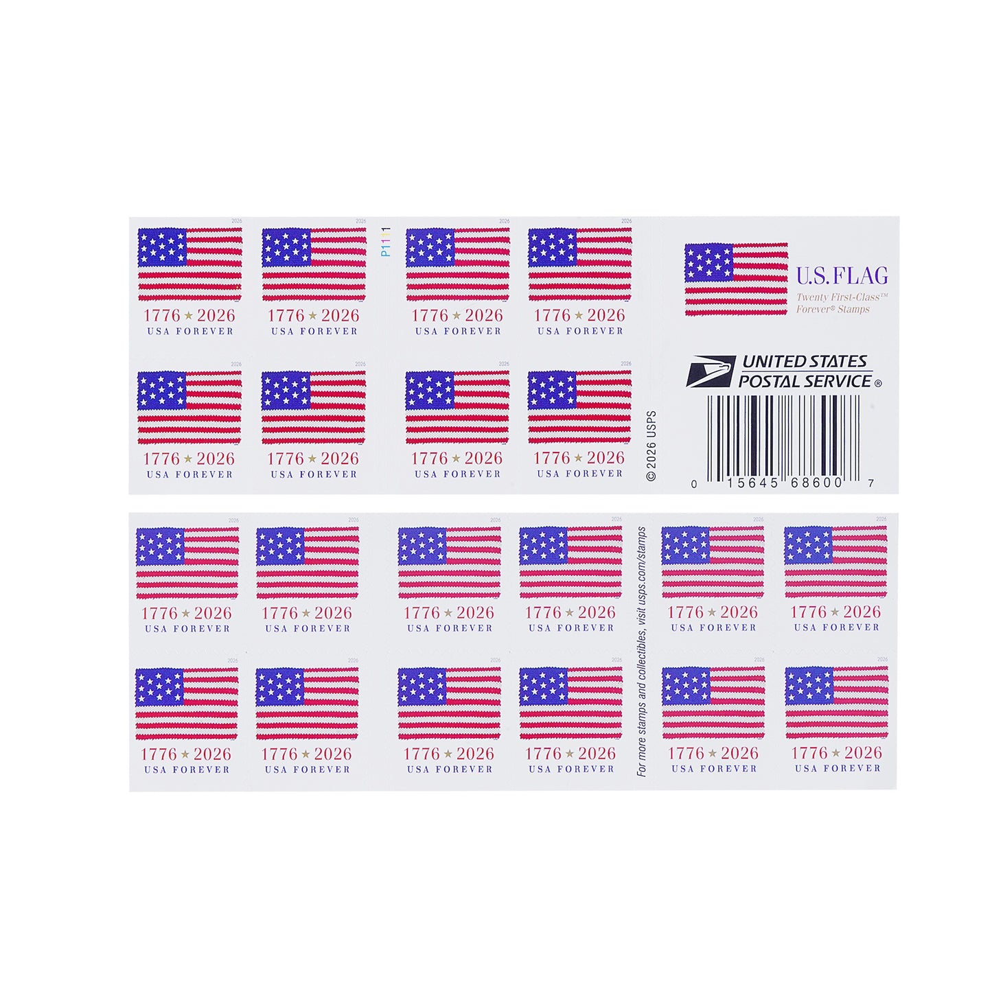 2026 US Flags Rolls / Booklets / Sheets Forever First Class Postage Stamps USPS