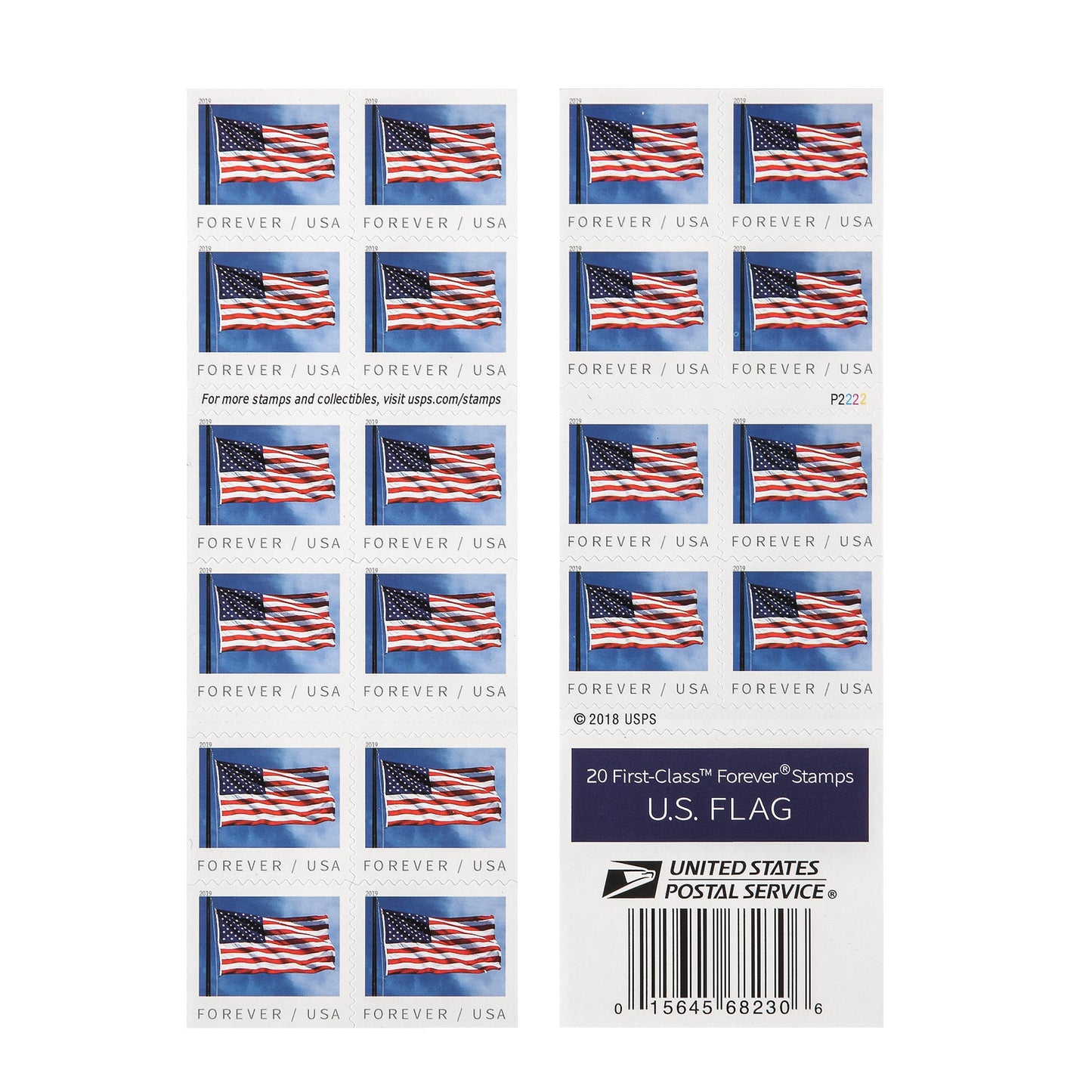 2019 US Flags Forever Postage Stamps Booklet / Roll