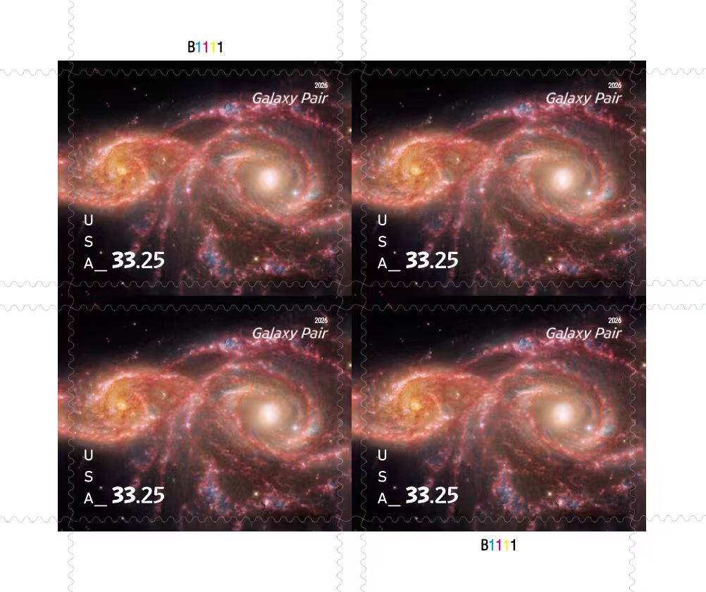 2026 Current Value Galaxy Pair Priority Mail Express Stamps USPS
