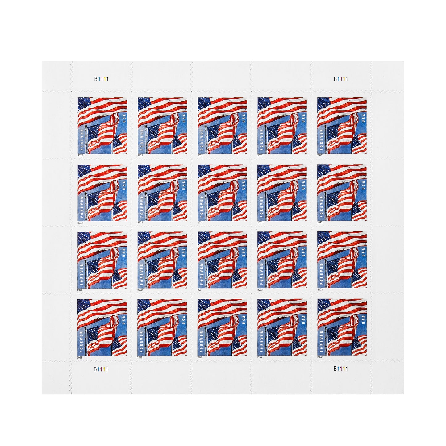 2022 US Flags in Sheets / Rolls Forever Postage Stamps