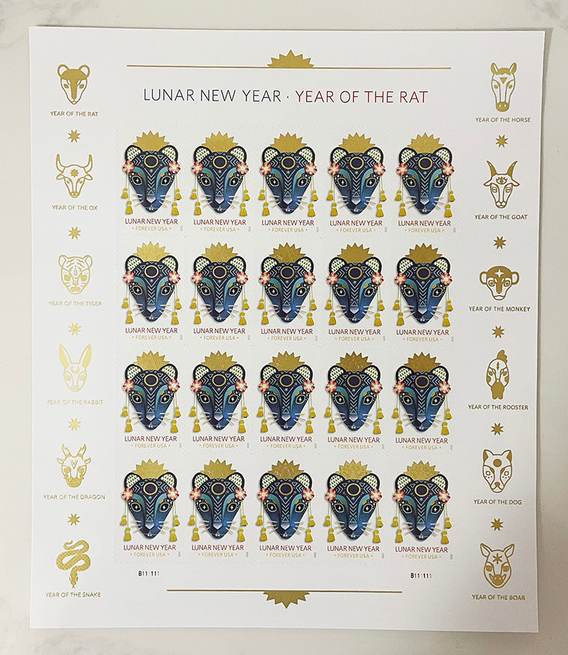 Year of the Rat Celebrates Lunar New Forever Postage Stamps