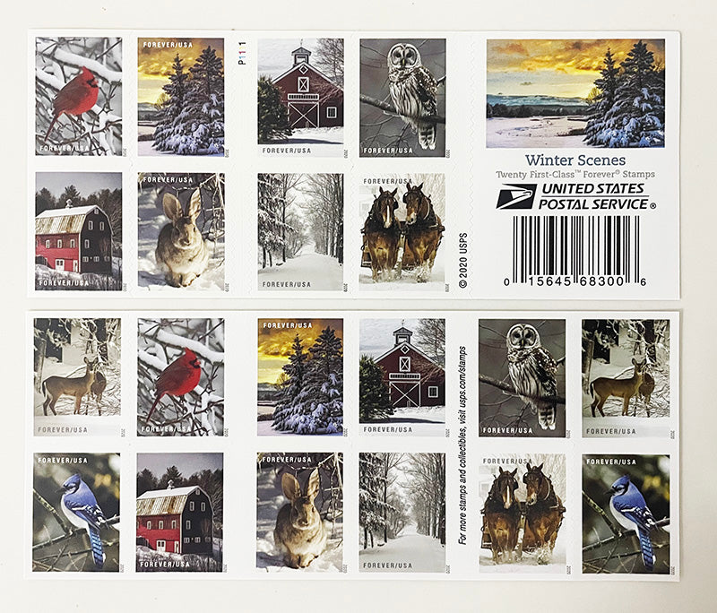 Winter Scenes Forever Postage Stamps