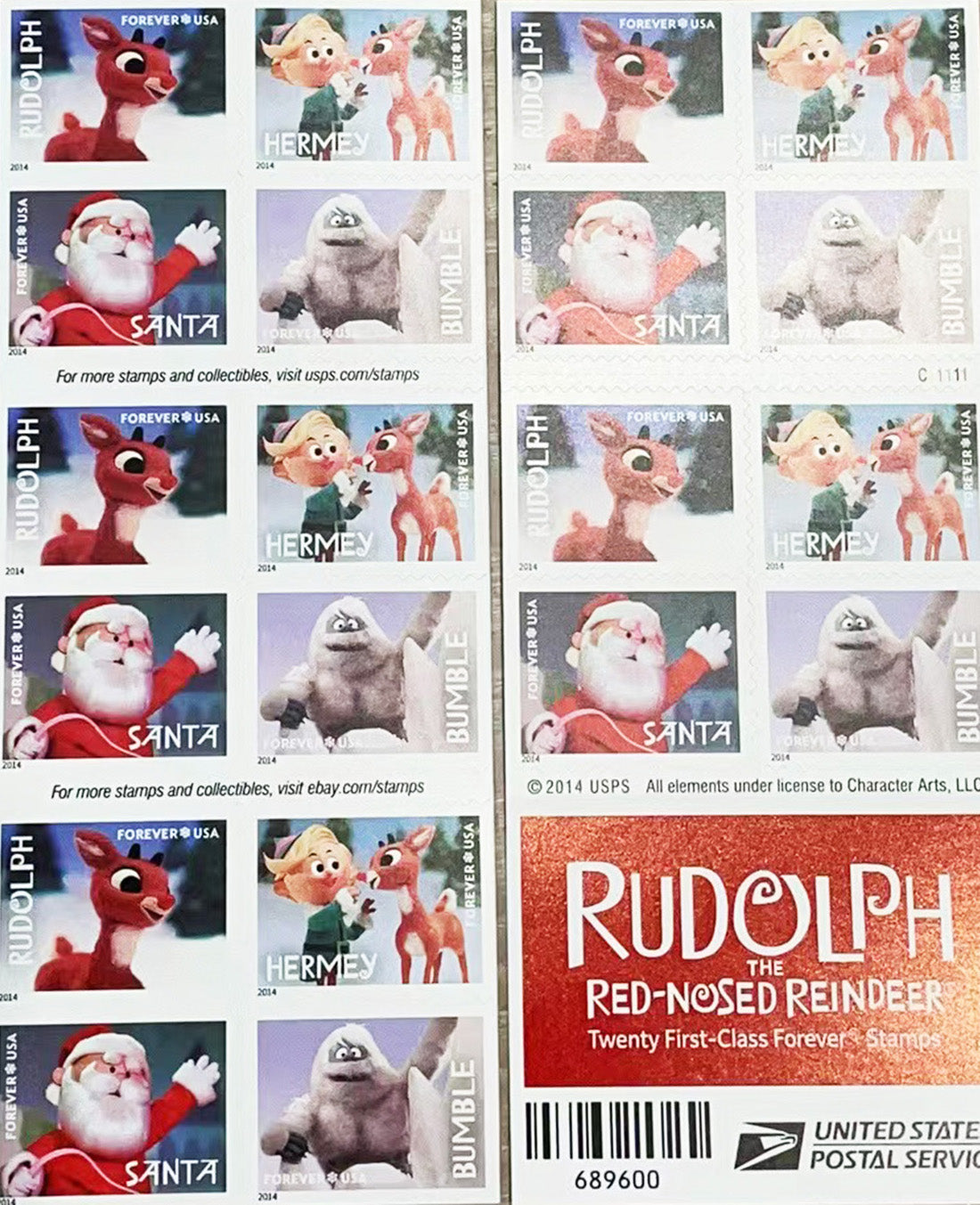 USPS First Class Forever Stamps – Rudolph the Red-Nosed Reindeer