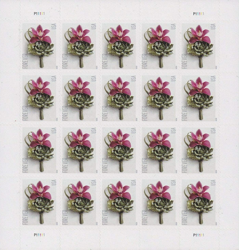 Contemporary Boutonniere Flower Forever Postage Stamps