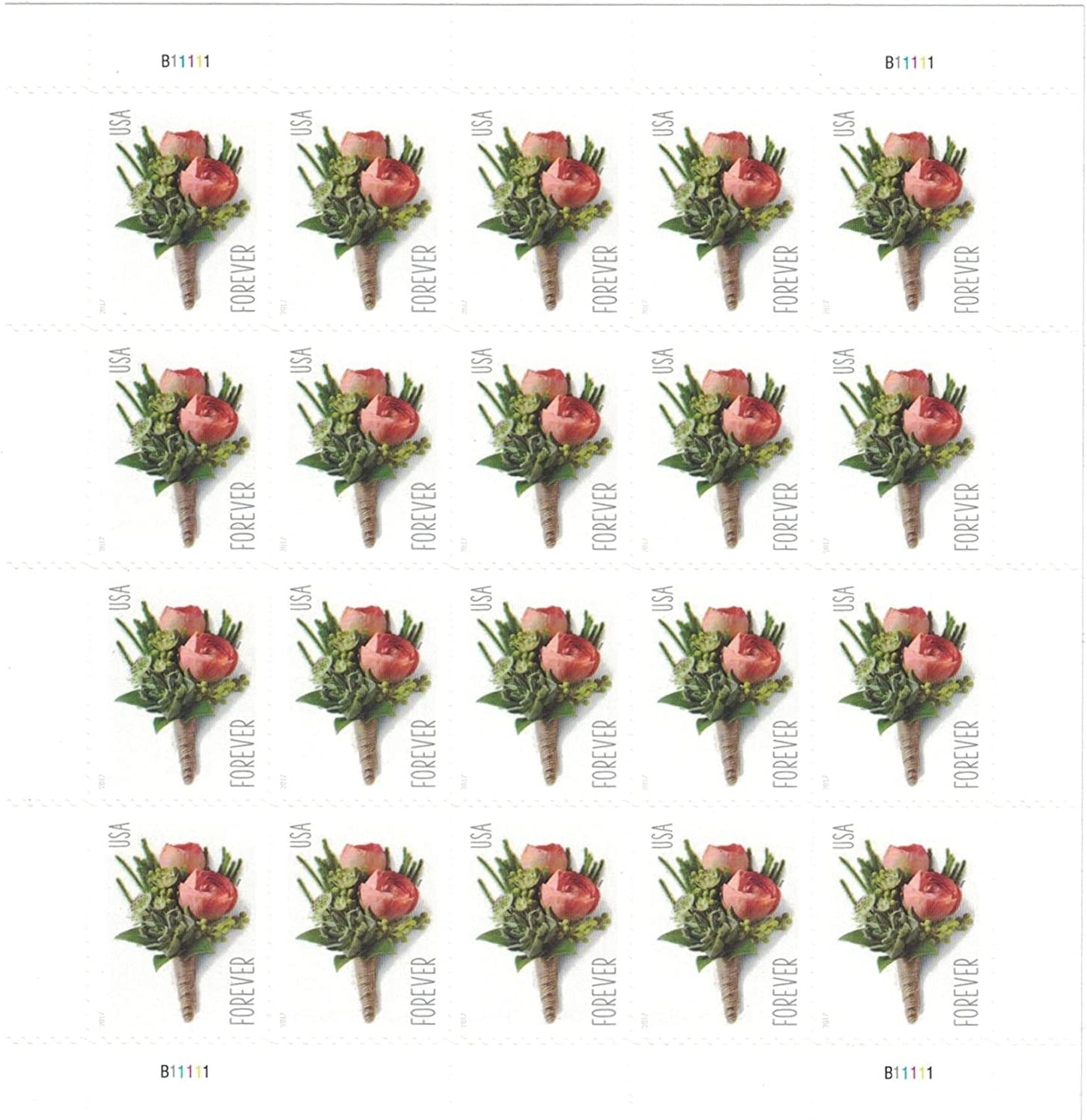 USPS Celebration Boutonniere Forever Postage Stamps