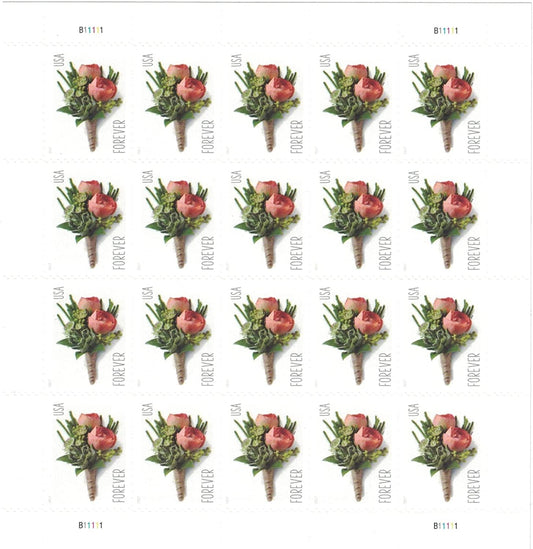 USPS Celebration Boutonniere Forever Postage Stamps
