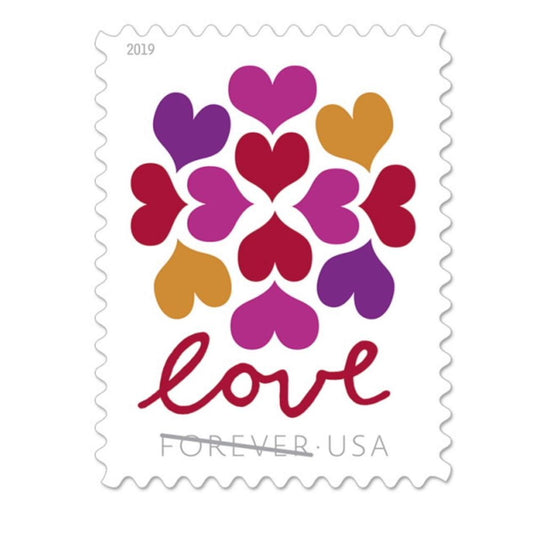 Love Hearts Blossom Forever Postage Stamps