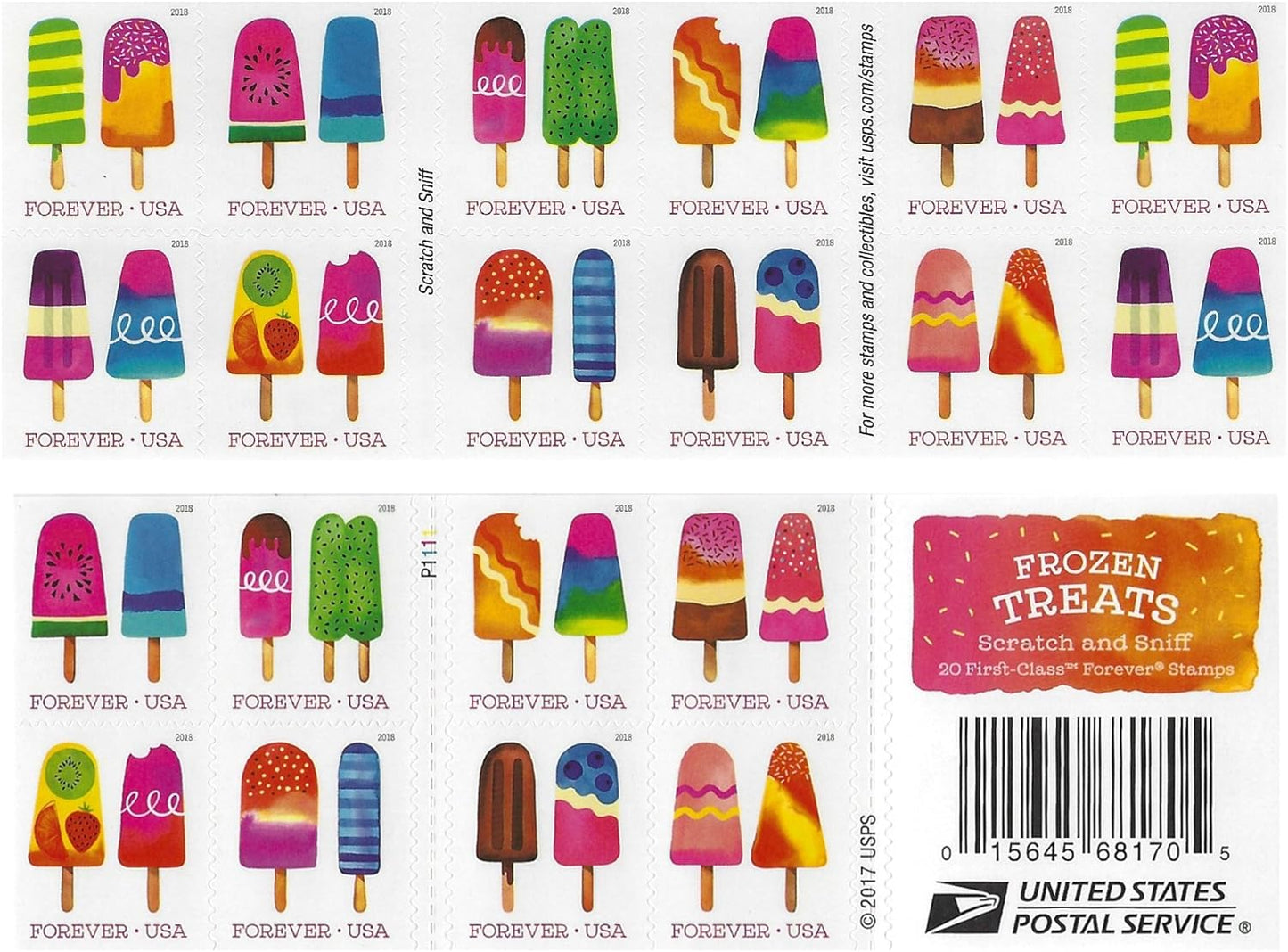 USPS Frozen Treats Forever First Class Postage Stamps