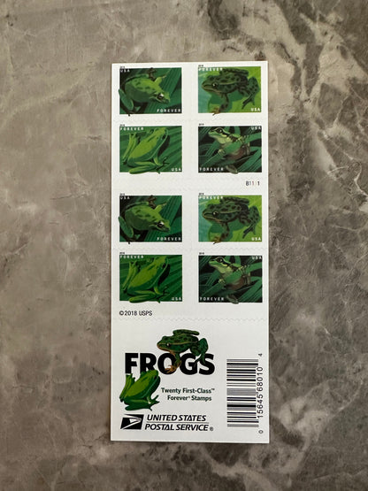 USPS Frogs Forever First Class Postage Stamps