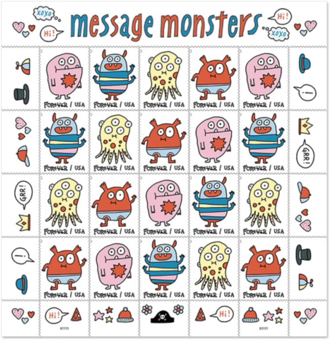 Message Monsters Forever Postage Stamps Ready to Bring a Smile to Your Mail