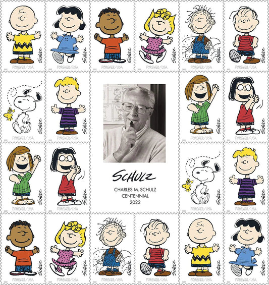 USPS Cartoonist Charles Schulz "Peanuts" Forever Postage Stamps