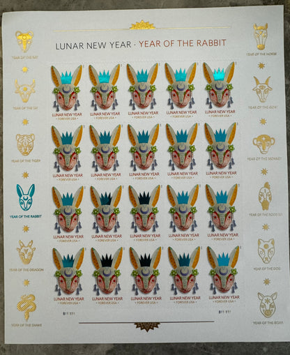 Year of the Rabbit Stamp Celebrates Lunar New Year Forever First Class Postage Stamps